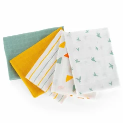Mullwindeln / Mulltücher / Spucktücher OEKO-TEX® 5er Pack 70 x 70 cm - Gelb Grün