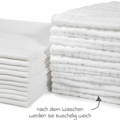 Mullwindeln / Mulltücher / Spucktücher 10er Pack 35 x 50 cm - Weiß