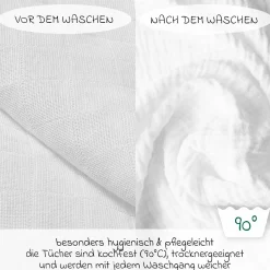 Mullwindeln / Mulltücher / Spucktücher - 10er Pack 80 x 80 cm - Weiß