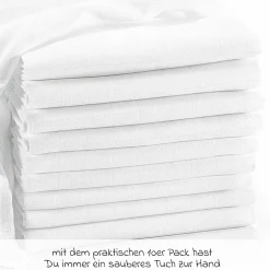 Mullwindeln / Mulltücher / Spucktücher - 10er Pack 80 x 80 cm - Weiß