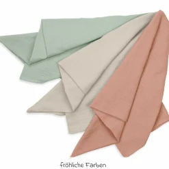 Mullwindeln / Mulltücher / Spucktücher Cuddle N Clean - 3er Set 80 x 80 cm - Sage / Beige / Cork