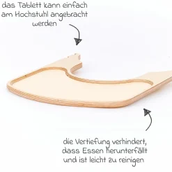 Multifunktionaler Hochstuhl-Set inkl. Babysitz, Tischplatte, Spielwürfel, Sicherheitsgurt - Hochstuhl, Schaukel, Treppe, Lerntower & Babywippe in einem bis 150 kg nutzbar - Natur - Kollektion 2024