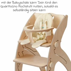Multifunktionaler Hochstuhl-Set inkl. Babysitz, Tischplatte, Spielwürfel, Sicherheitsgurt - Hochstuhl, Schaukel, Treppe, Lerntower & Babywippe in einem bis 150 kg nutzbar - Natur - Kollektion 2024