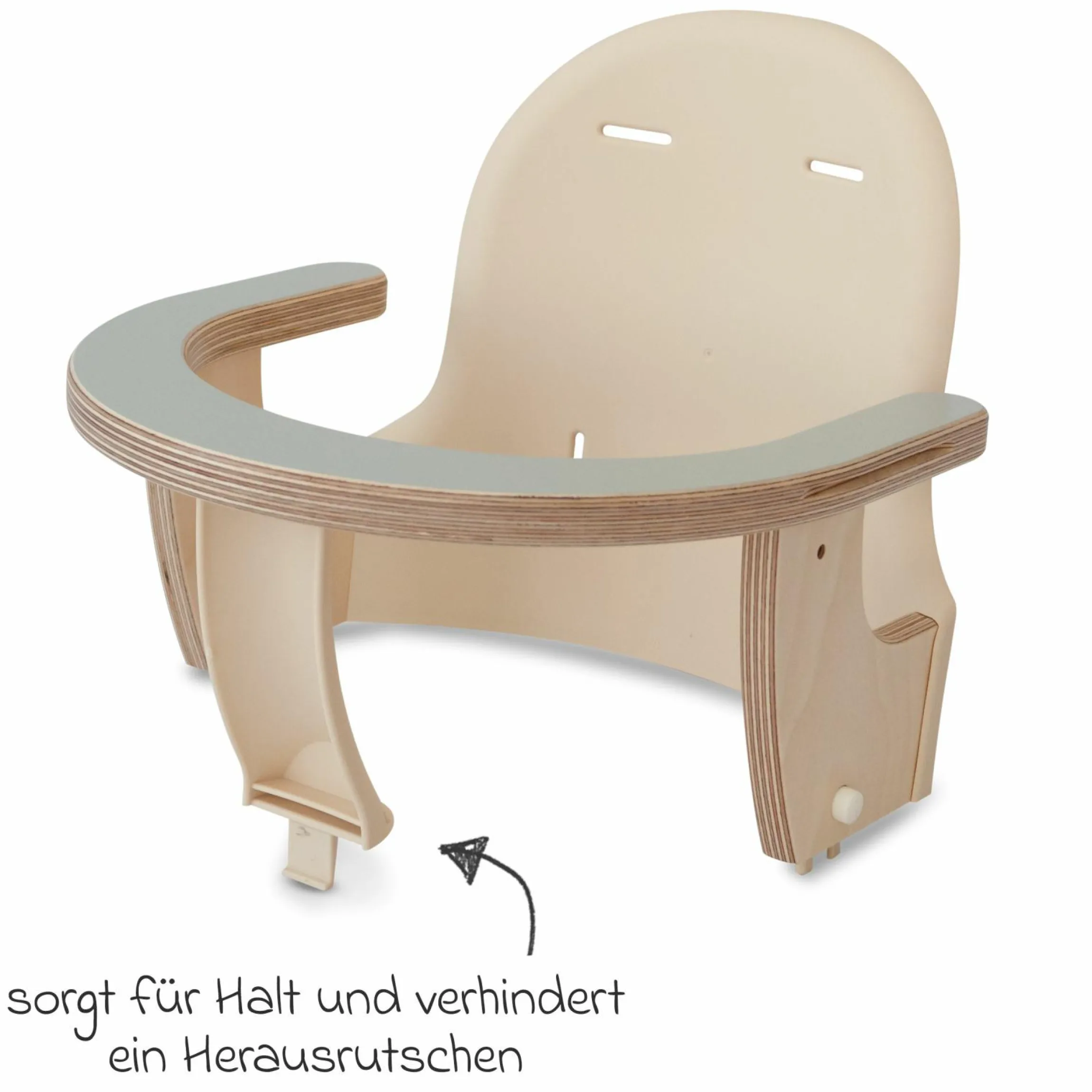 Multifunktionaler Hochstuhl-Set inkl. Babysitz, Tischplatte, Spielwürfel, Sicherheitsgurt - Hochstuhl, Schaukel, Treppe, Lerntower & Babywippe in einem bis 150 kg nutzbar - Grau - Kollektion 2024