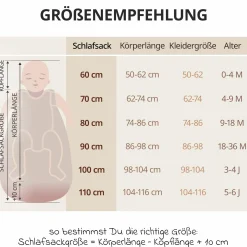 Musselin-Schlafsack - Beige - Gr. 60 cm