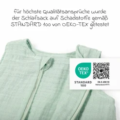 Musselin-Schlafsack - Mint - Gr. 60 cm