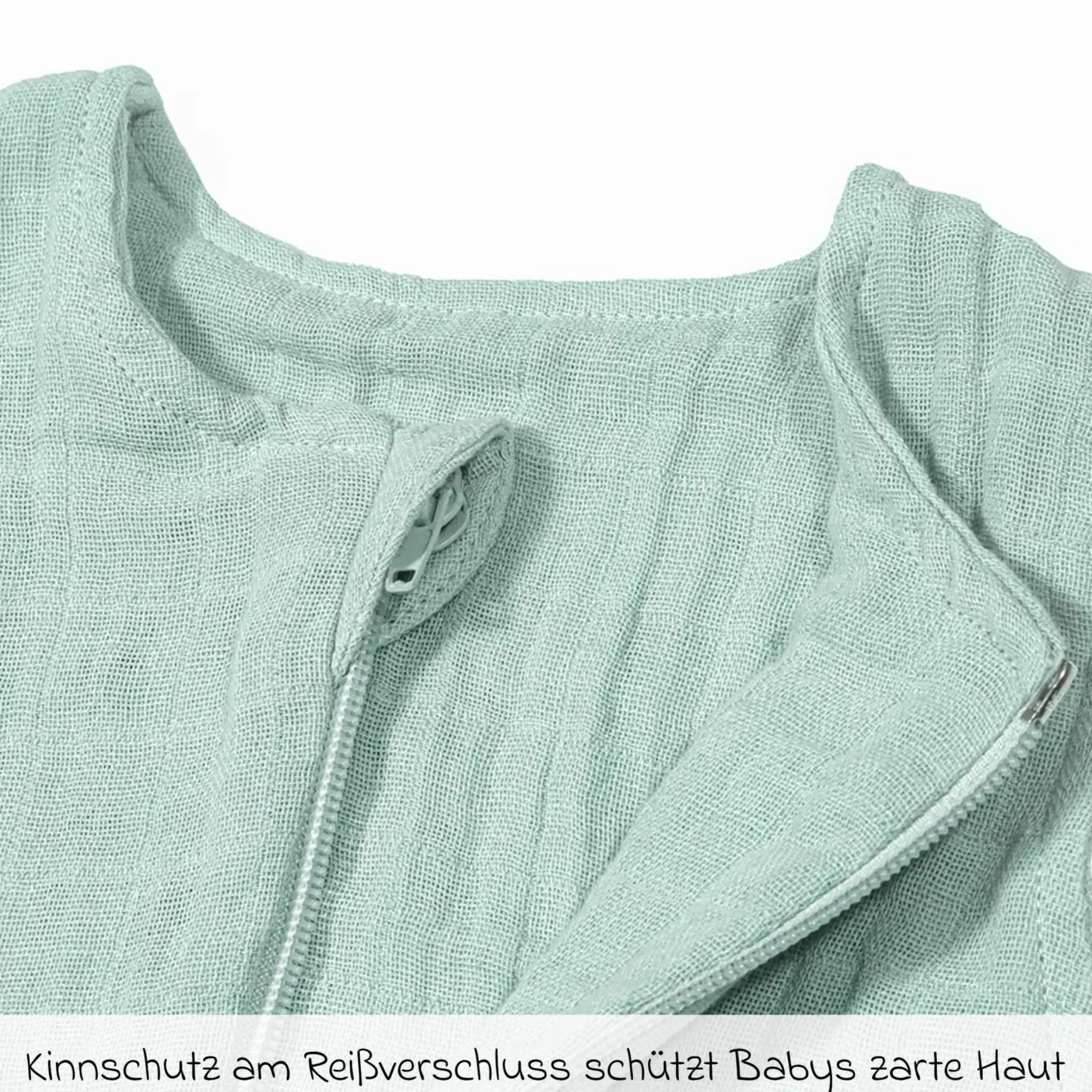 Musselin-Schlafsack - Mintgrün - Gr. 90 cm