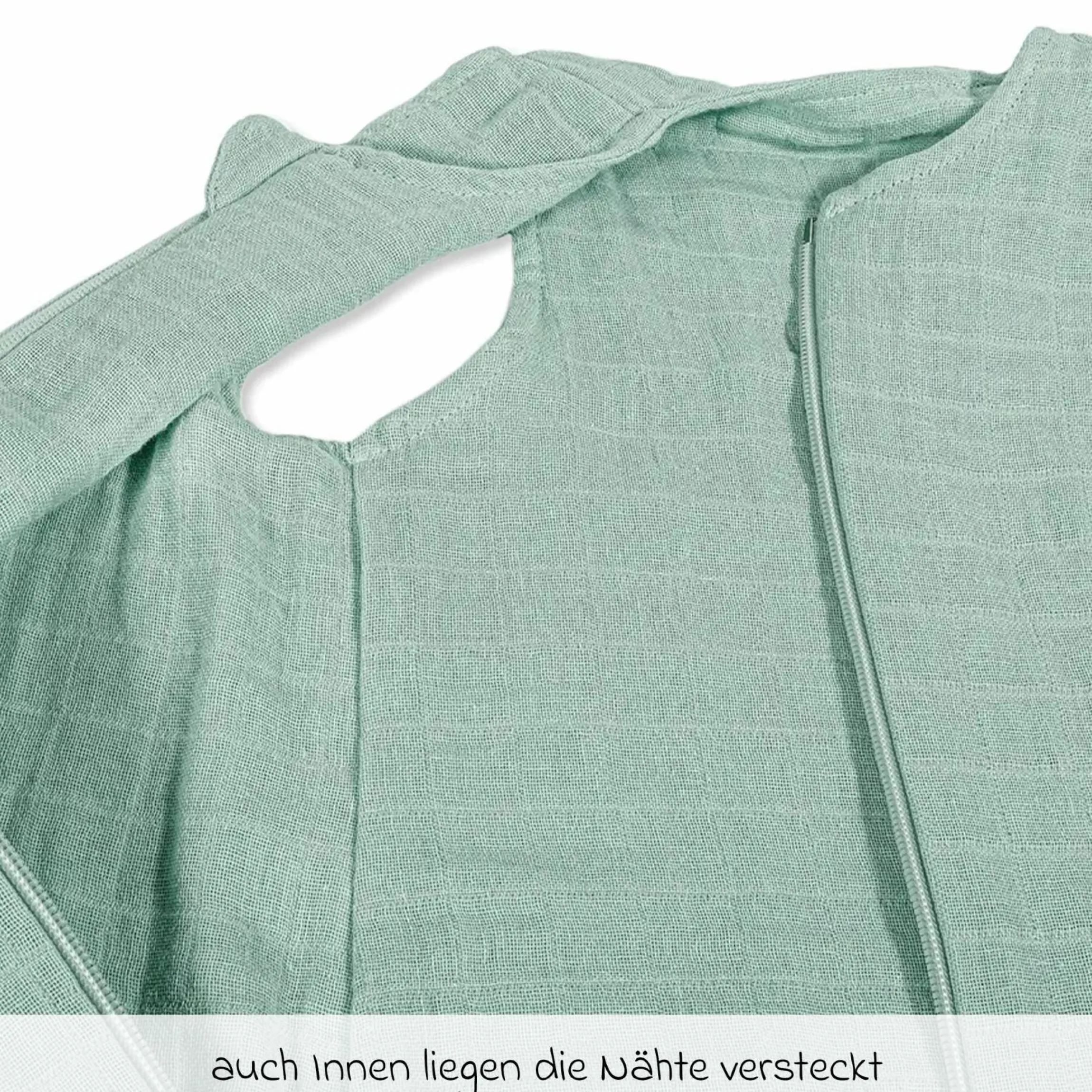 Musselin-Schlafsack - Mintgrün - Gr. 90 cm