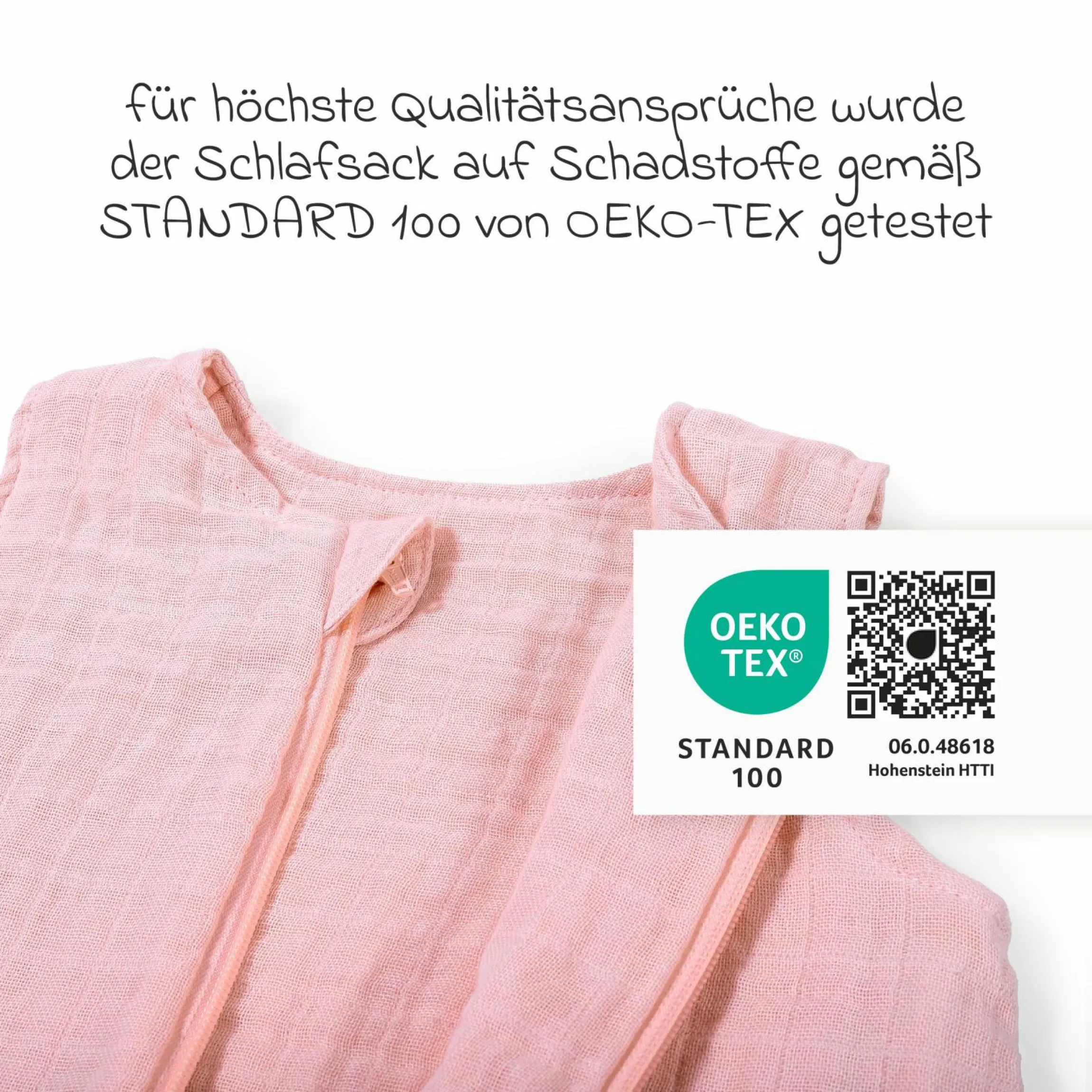 Musselin-Schlafsack - Puder - Gr. 60 cm