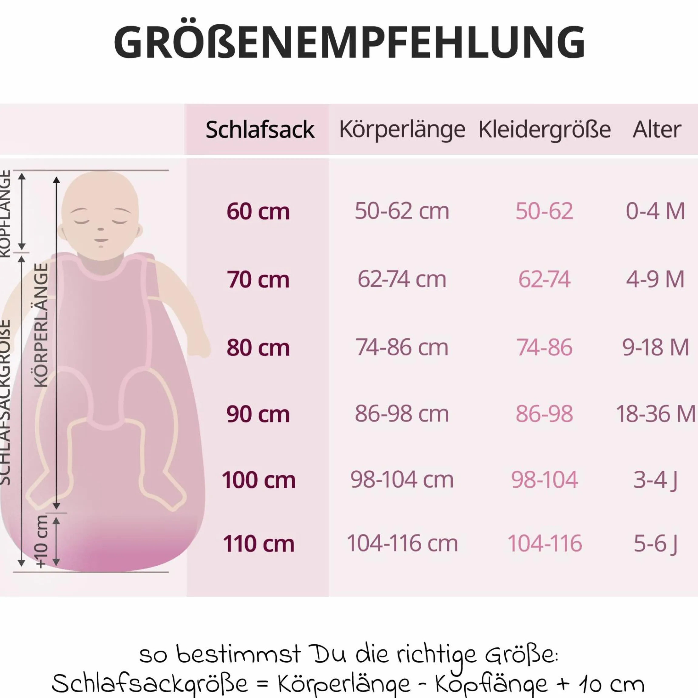 Musselin-Schlafsack - Puder - Gr. 60 cm