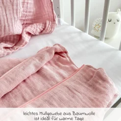 Musselin-Schlafsack - Puderrosa - Gr. 90 cm
