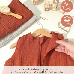 Musselin-Schlafsack - Terracotta - Gr. 60 cm