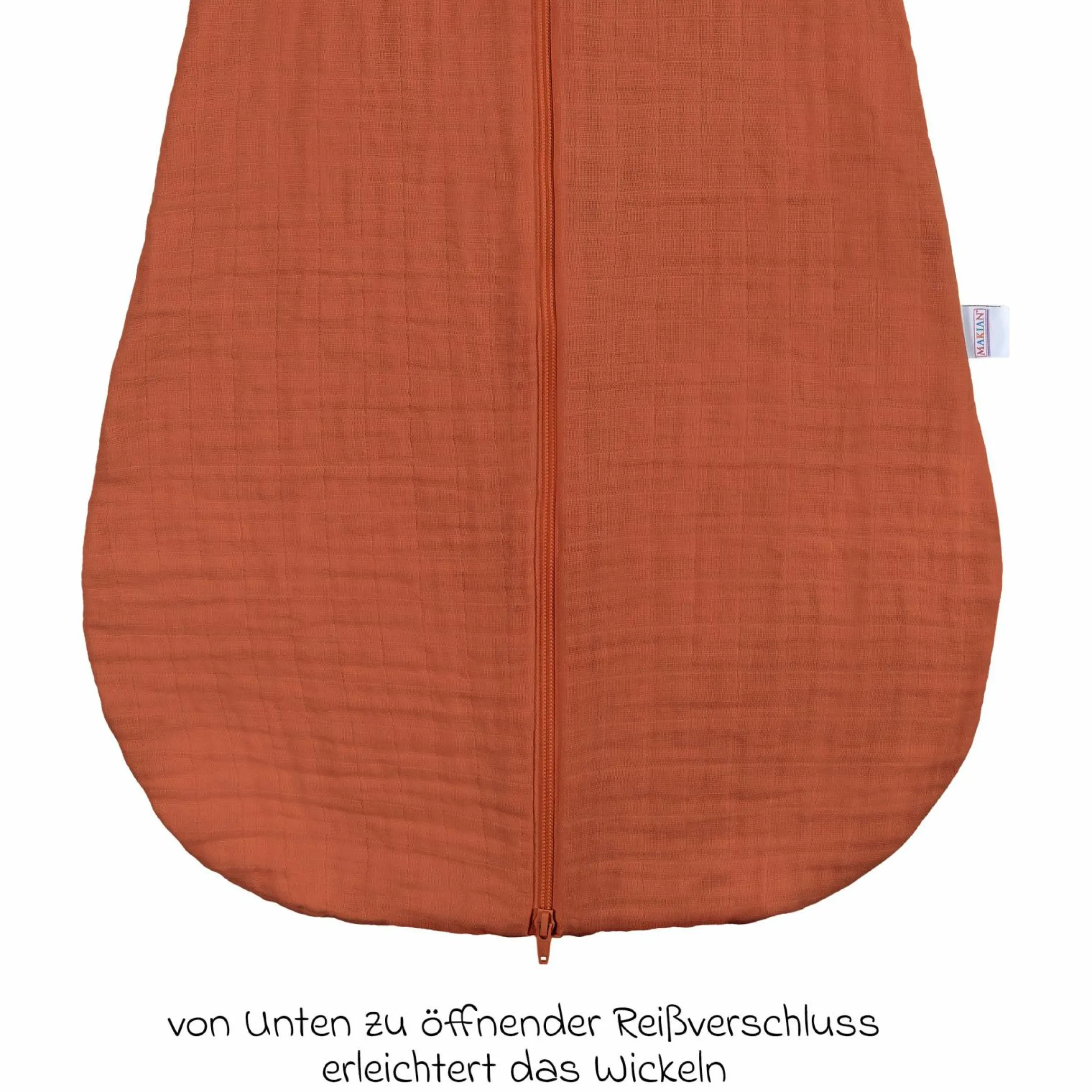 Musselin-Schlafsack - Terracotta - Gr. 60 cm