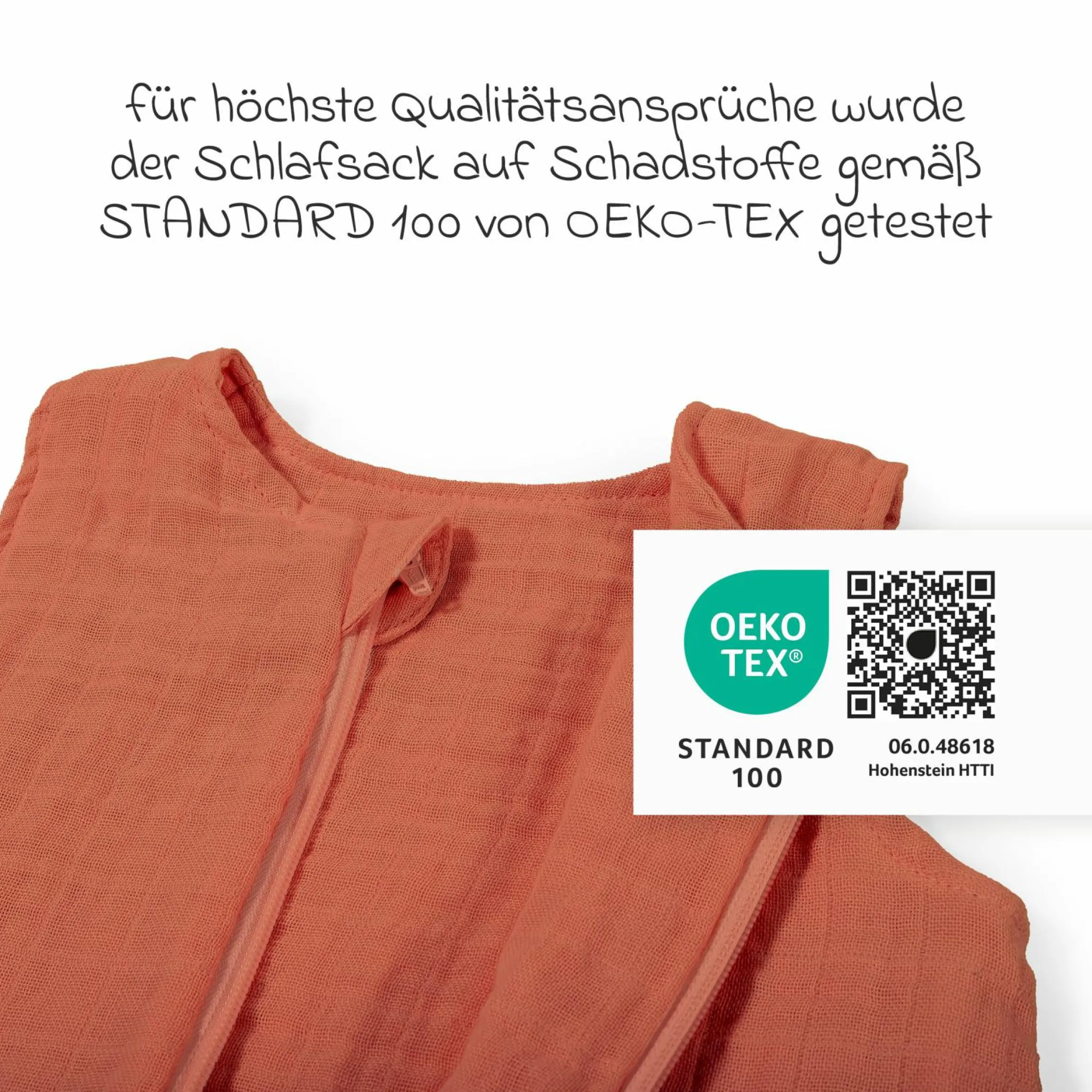 Musselin-Schlafsack - Terracotta - Gr. 60 cm
