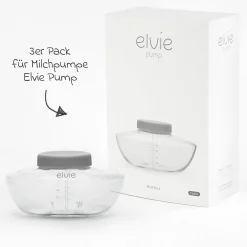 Muttermilch-Auffangflasche 3er Pack für Milchpumpe Elvie Pump 150 ml - Clear