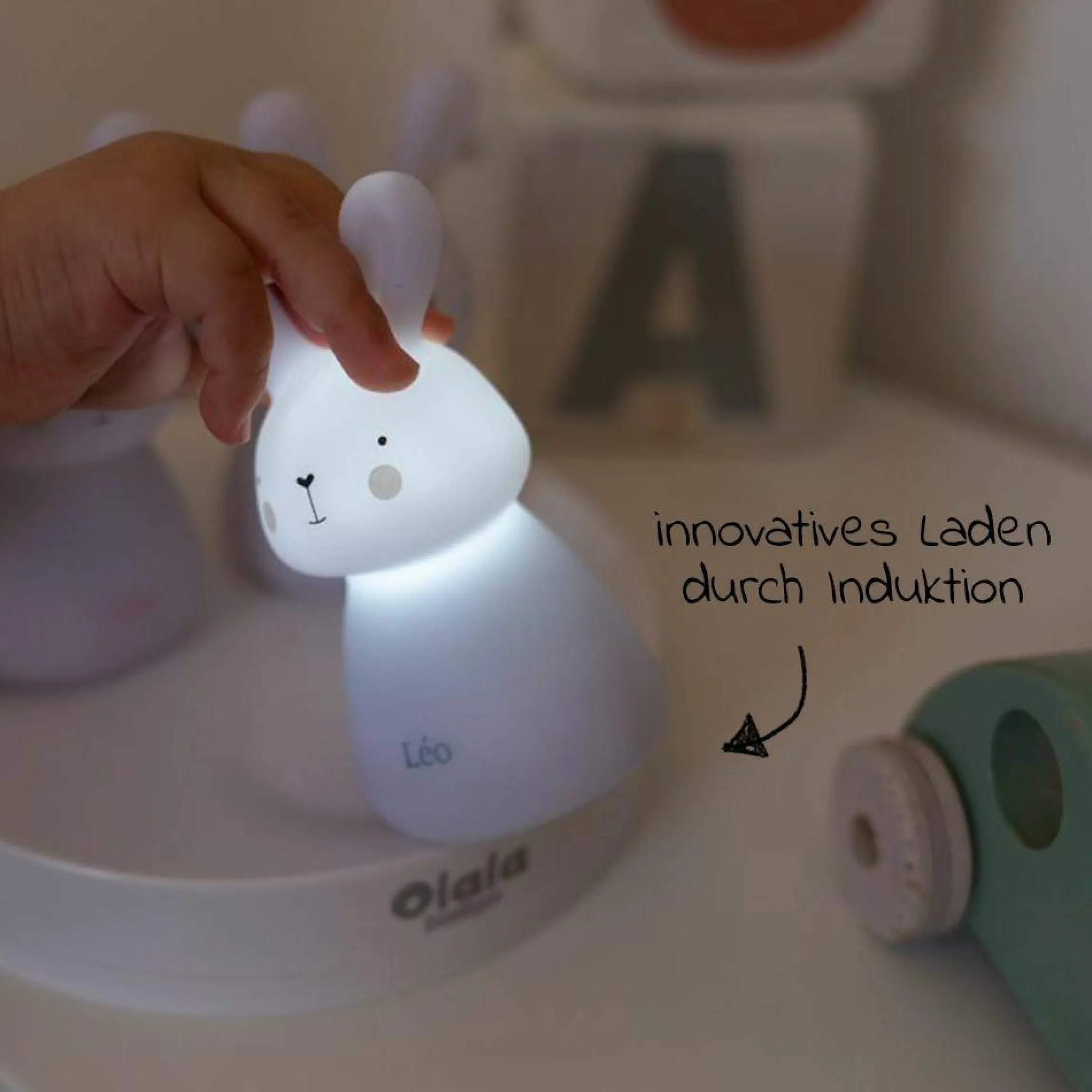 Nachtlicht 3er Set LED Induktion - Häschen - Weiß