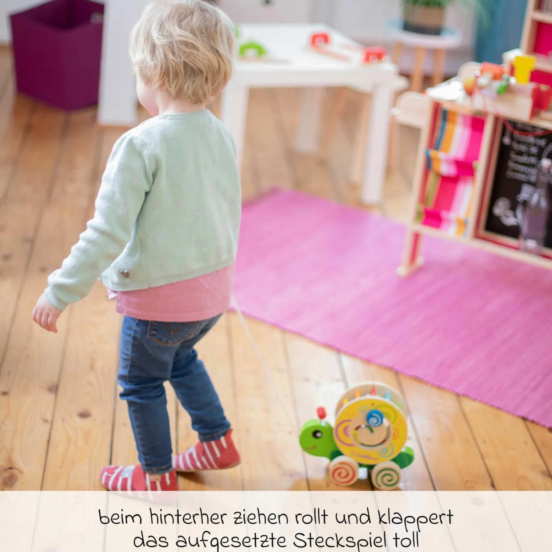 Nachziehtier Schnecke mit Steckspiel