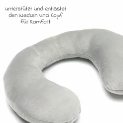 Nackenpolster / Nackenstütze mit Plüschoberfläche ergonomisch geformt - Grau