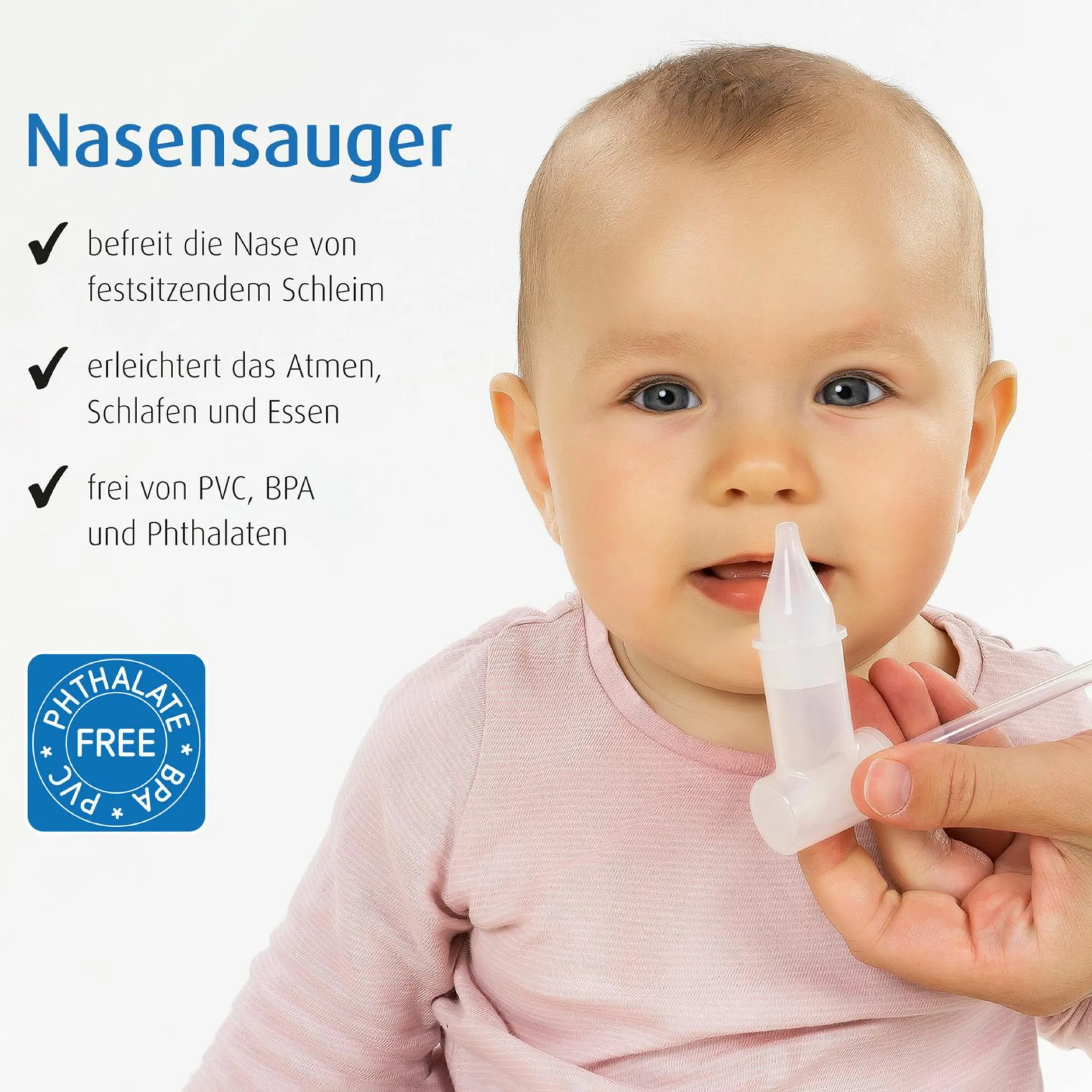 Nasensauger mit Staubsaugeraufsatz inkl. 3 Ersatzfilter - Transparent