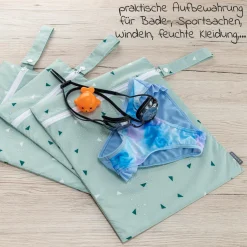 Nasstasche / Windeltasche 3er Pack - Triangel - Mintgrün