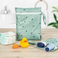 Nasstasche / Windeltasche 3er Pack - Triangel - Mintgrün