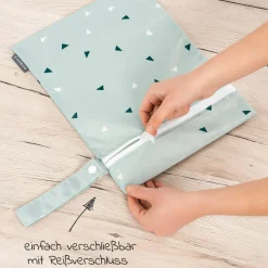 Nasstasche / Windeltasche 3er Pack - Triangel - Mintgrün