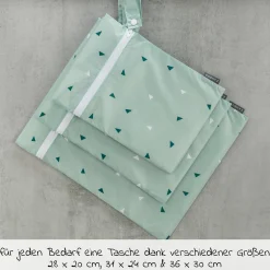 Nasstasche / Windeltasche 3er Pack - Triangel - Mintgrün