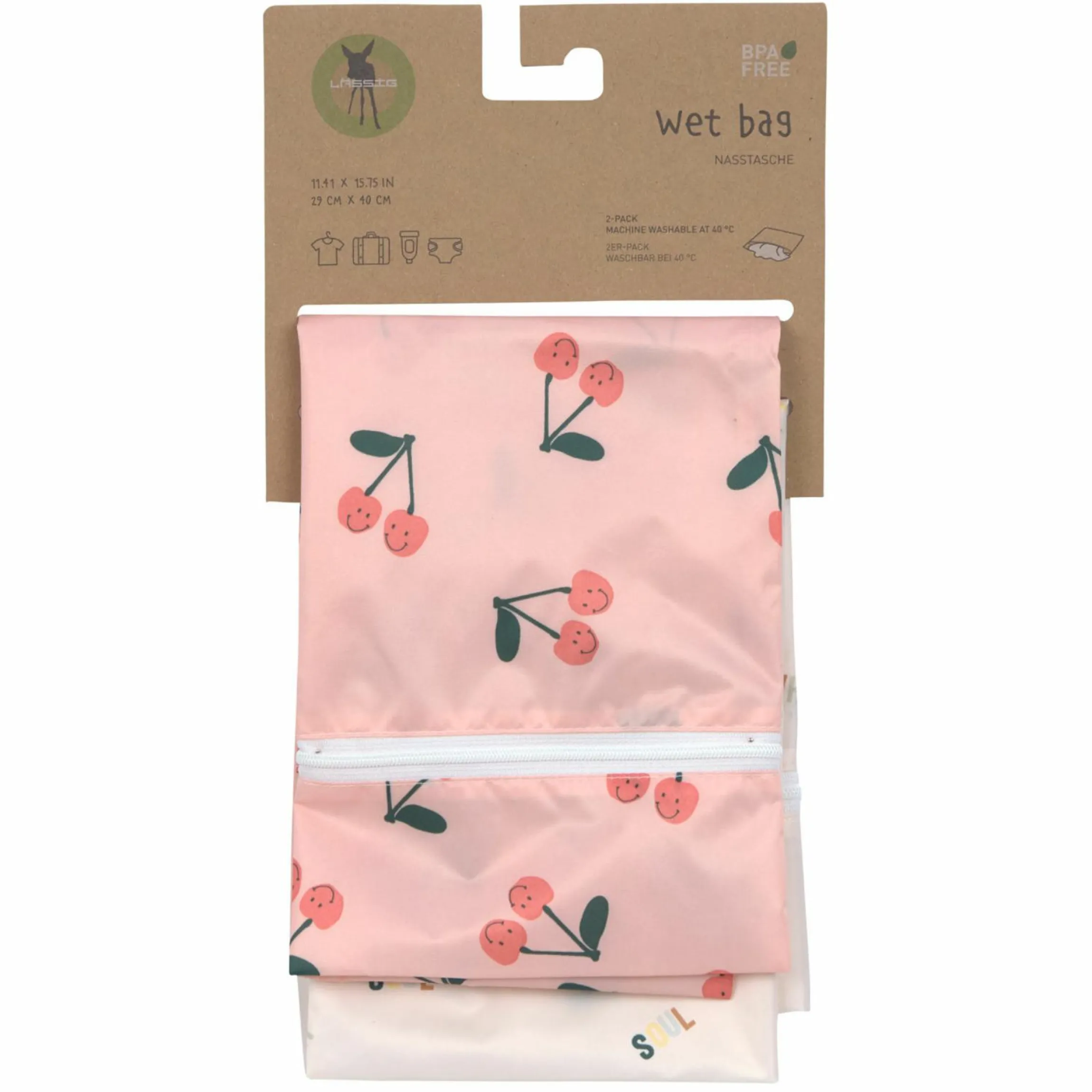 Nasstasche 2er Pack Wet Bag - Happy Fruits - Cherry