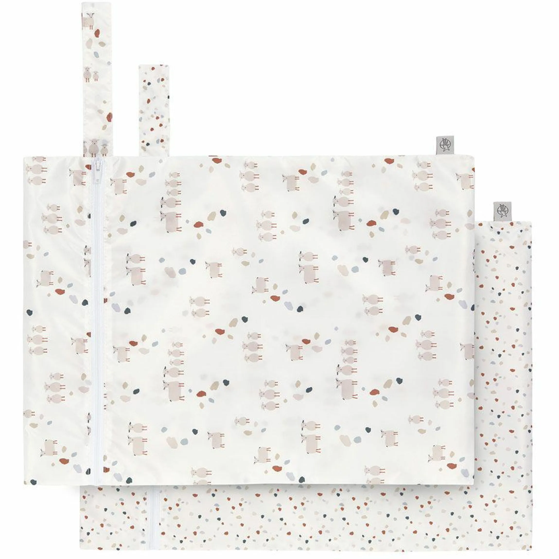 Nasstasche 2er Pack Wet Bag - Tiny Farmer - Dots Sheep