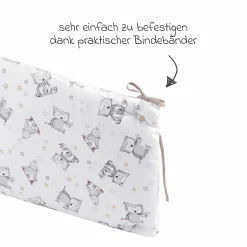 Nestchen 180 x 35 cm - Häschen & Eule - Weiß