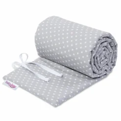 Nestchen aus Organic Cotton für Beistellbett Maxi, Boxspring, Comfort, Comfort Plus - Sterne Lichtgrau - Weiß - Kollektion 2024