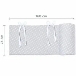 Nestchen aus Organic Cotton für Beistellbett Maxi, Boxspring, Comfort, Comfort Plus - Sterne Lichtgrau - Weiß - Kollektion 2024