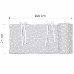 Nestchen aus Piqué für Beistellbett Maxi, Boxspring, Comfort, Comfort Plus - Sterne Weiß - Perlgrau - Kollektion 2024