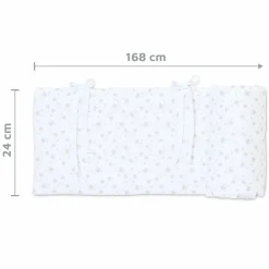 Nestchen aus Piqué für Beistellbett Maxi, Boxspring, Comfort, Comfort Plus - Sterne Perlgrau - Weiß - Kollektion 2024