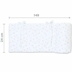 Nestchen aus Piqué für Beistellbett Original - Sterne Perlgrau - Weiß - Kollektion 2024