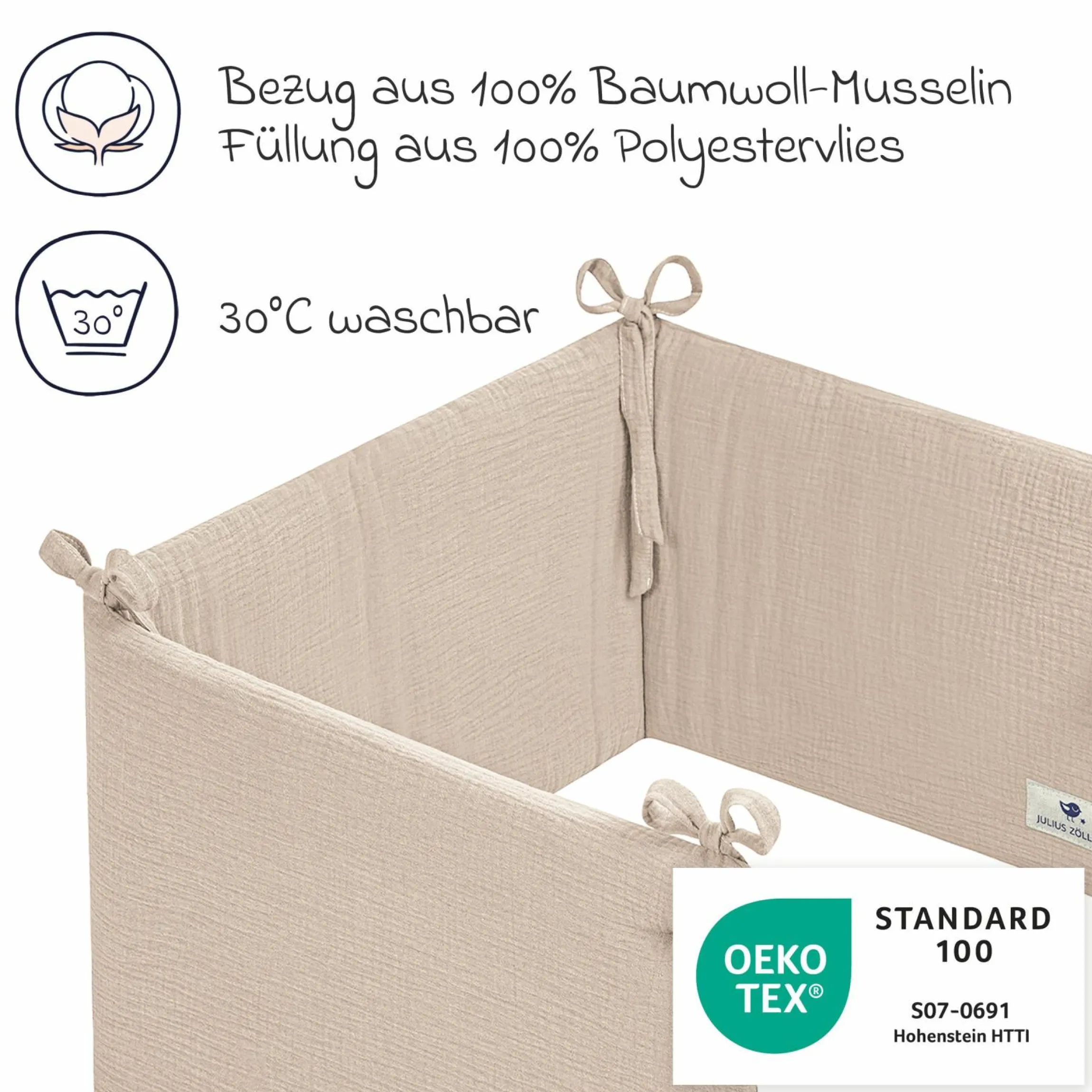 Nestchen Musselin 180 x 35 cm - Sand