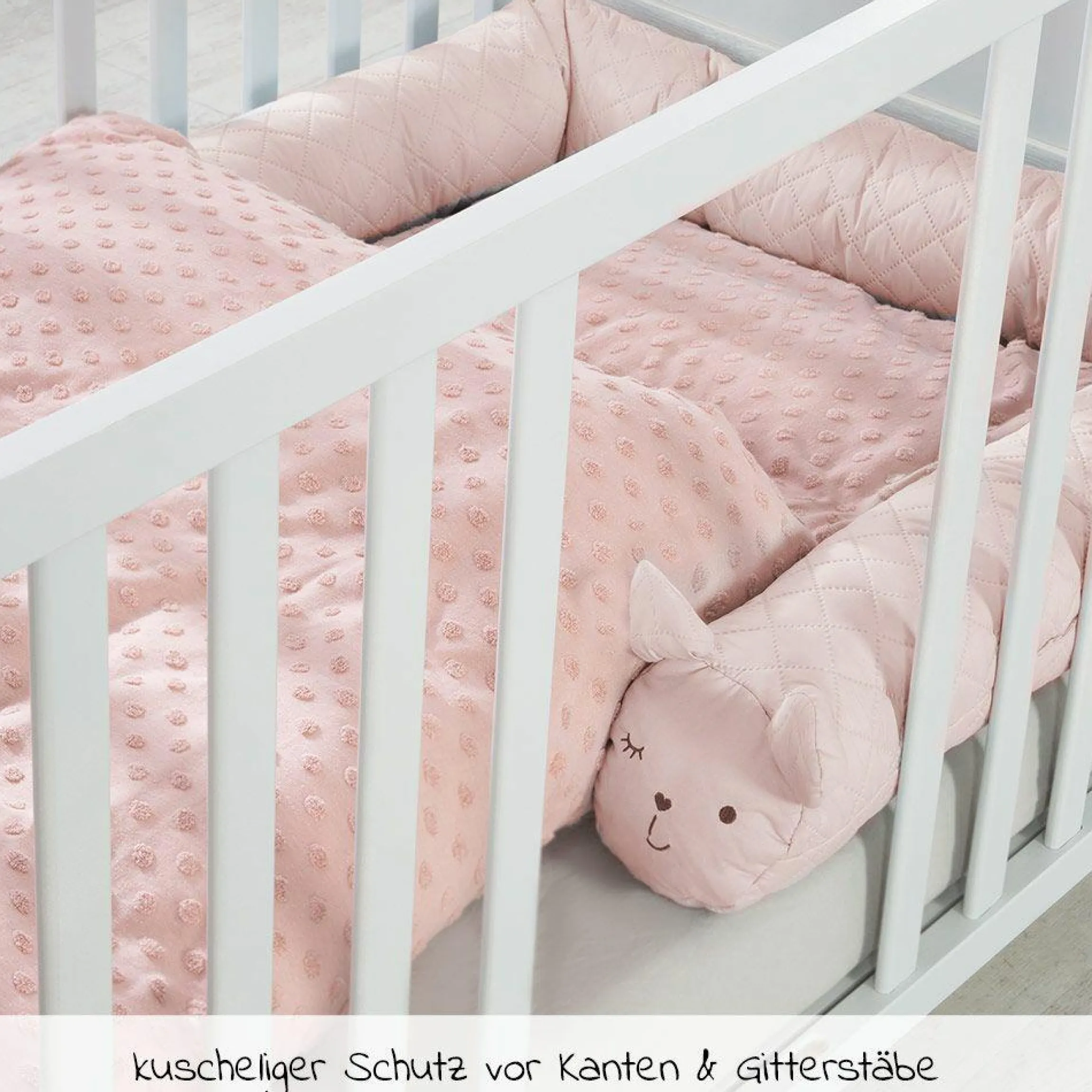 Nestchenschlange für Kinderbetten 170 cm - Roba Style Lily - Rosa Mauve
