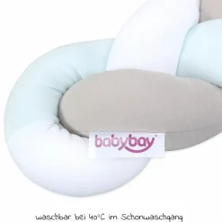 Nestchenschlange geflochten für Kinderbetten 200 cm - Weiß - Beige - Aqua - Kollektion 2024