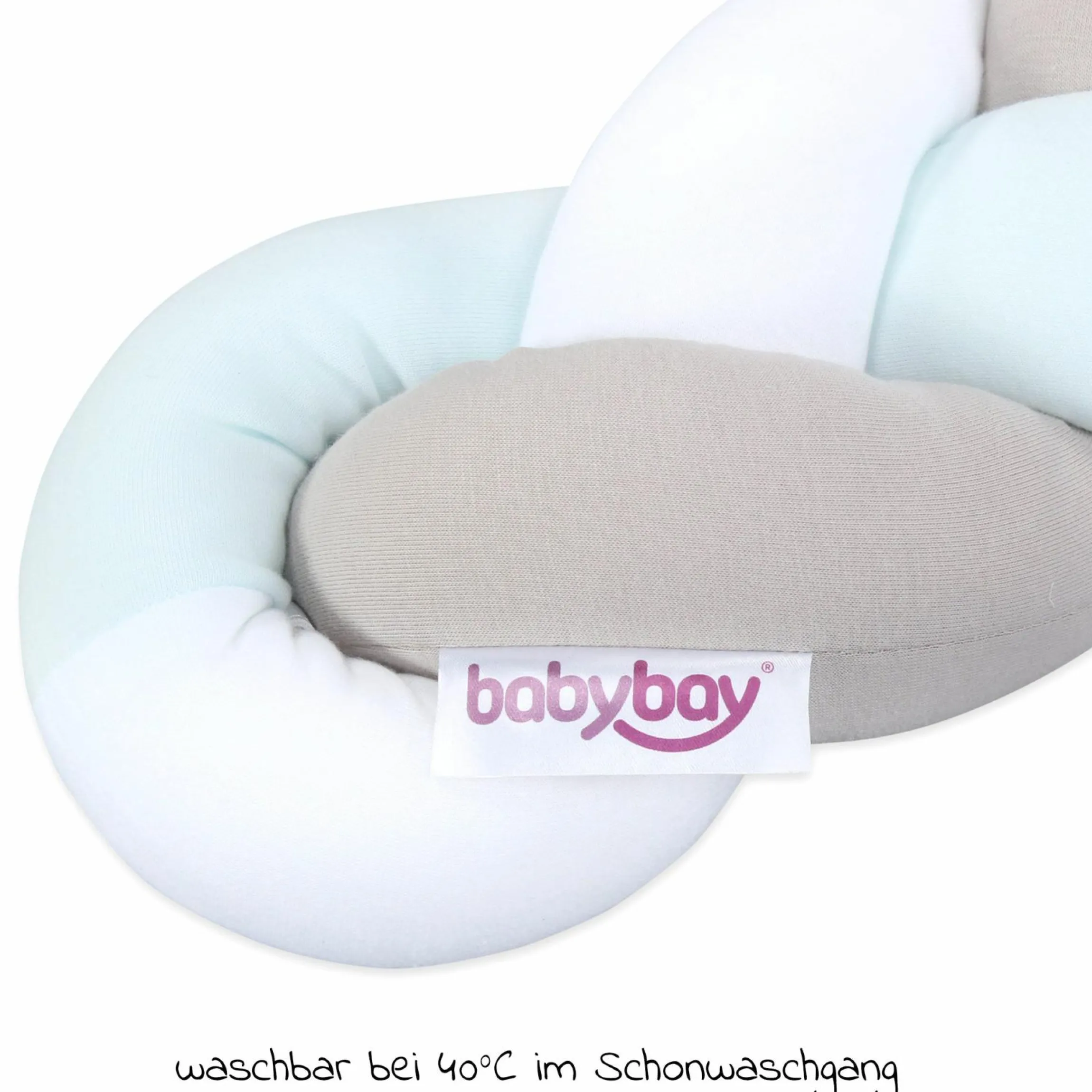 Nestchenschlange geflochten für alle Babybay Beistellbetten 180 cm - Weiß - Beige - Aqua - Kollektion 2024