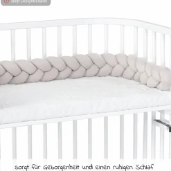 Nestchenschlange geflochten für alle Babybay Beistellbetten 180 cm - Beige - Kollektion 2024