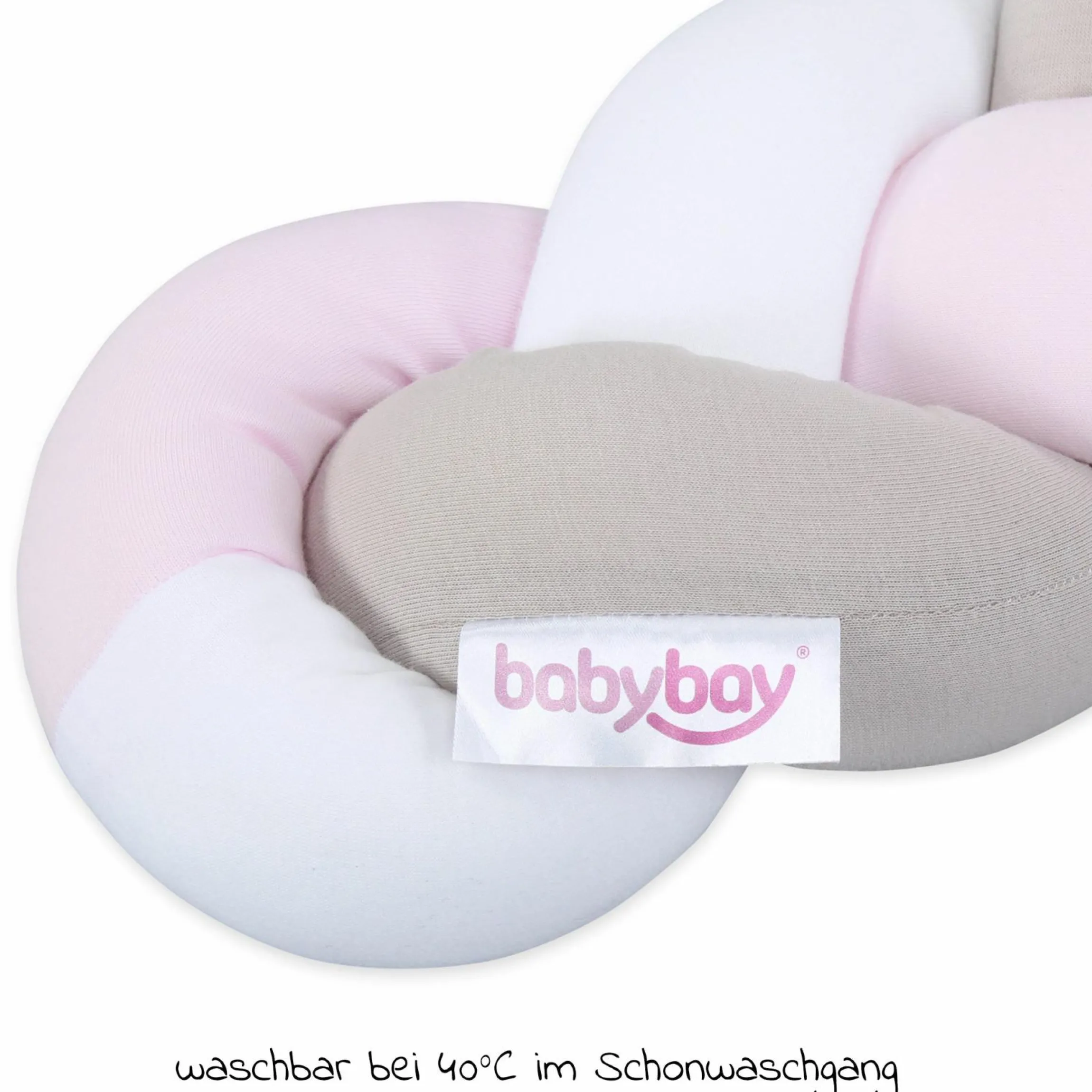 Nestchenschlange geflochten für alle Babybay Beistellbetten 180 cm - Weiß - Beige - Rosé - Kollektion 2024
