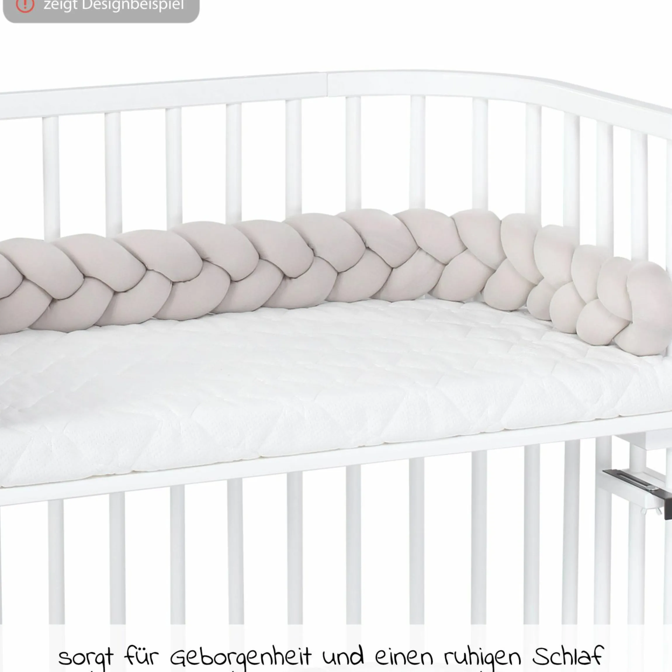 Nestchenschlange geflochten für Kinderbetten 200 cm - Beige - Kollektion 2024