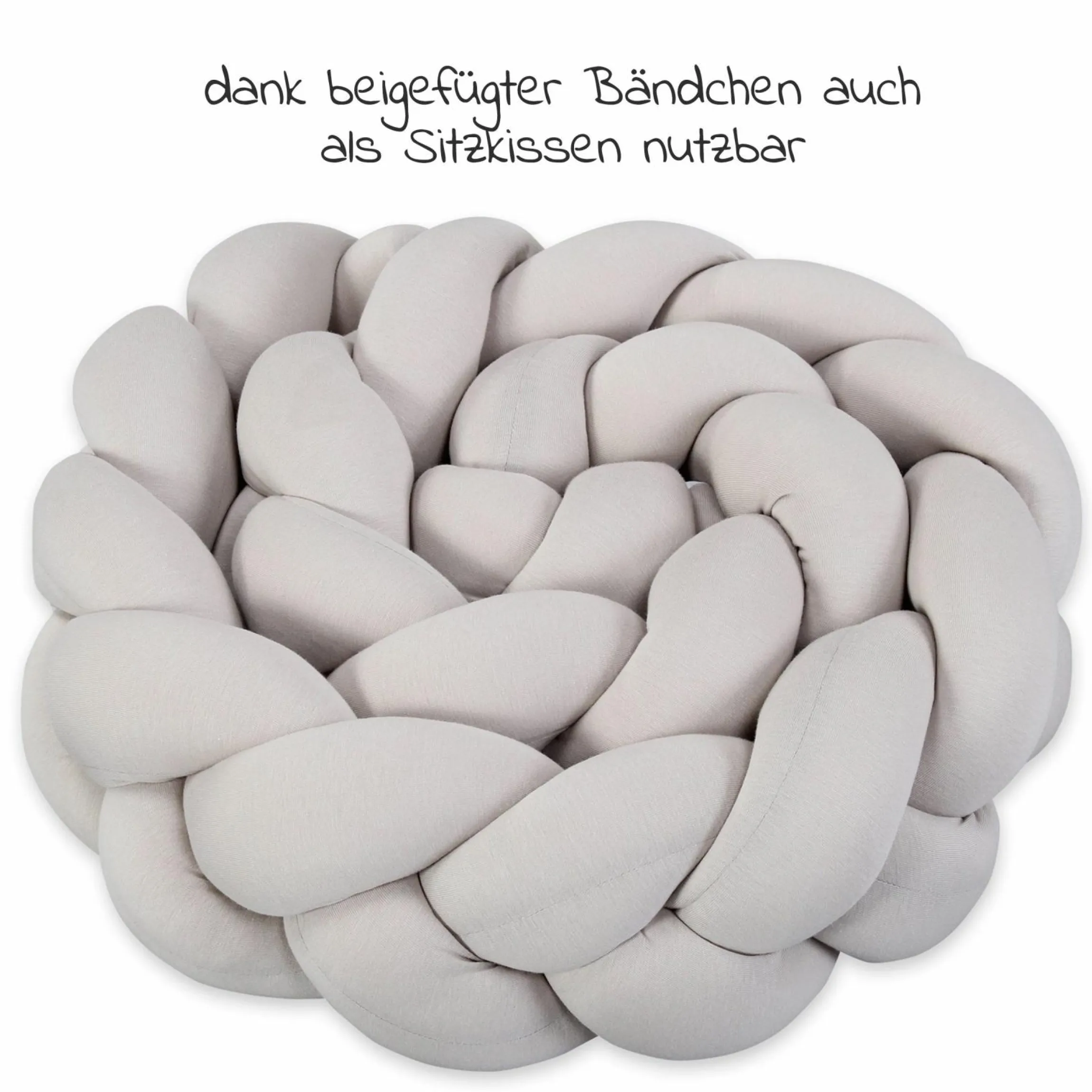 Nestchenschlange geflochten für Kinderbetten 200 cm - Beige - Kollektion 2024