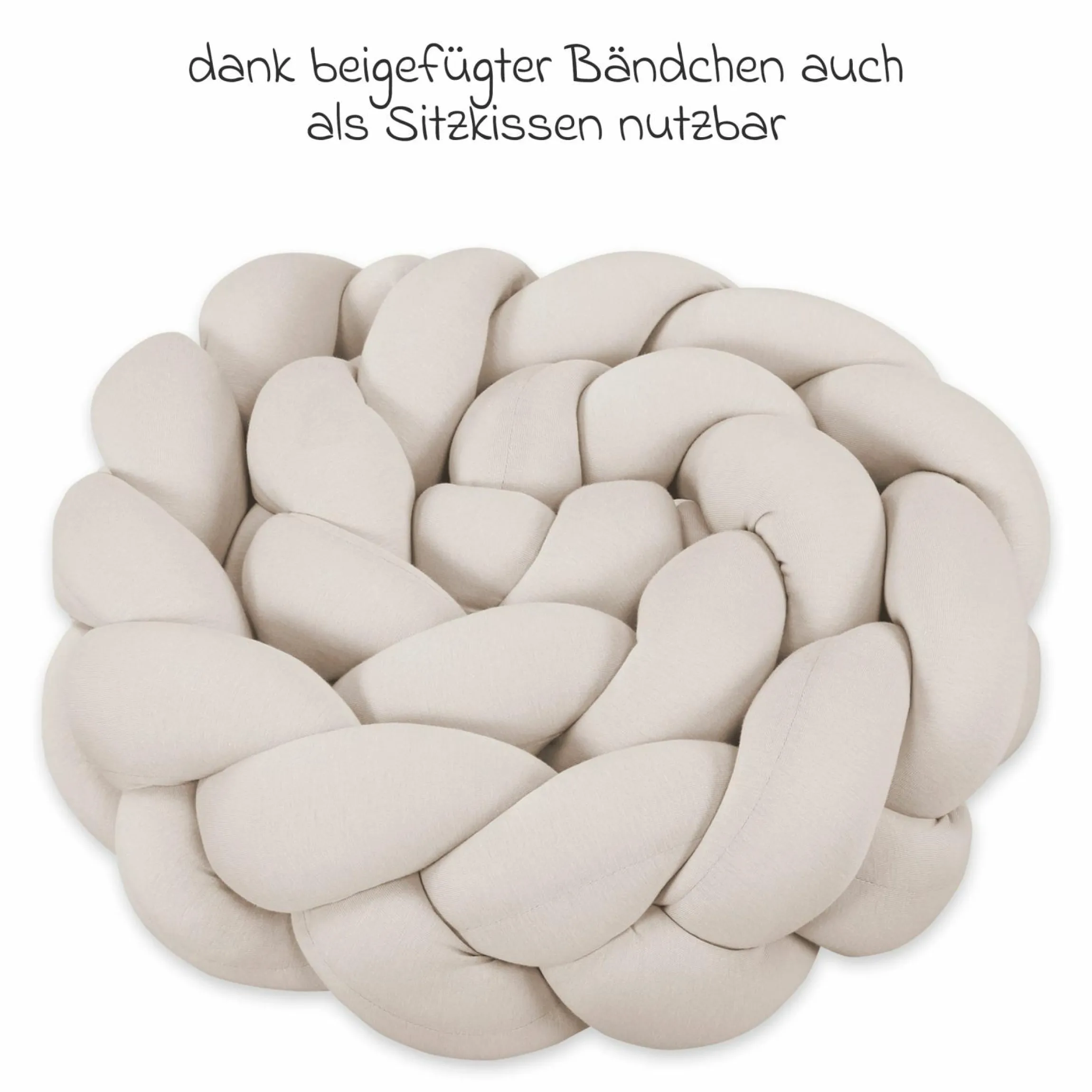 Nestschenschlange geflochten für Kinderbetten 200 cm - Creme - Kollektion 2024