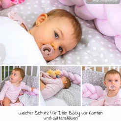 Nestschenschlange geflochten für Kinderbetten 200 cm - Ivory - Beige - Creme - Kollektion 2024