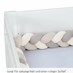 Nestschenschlange geflochten für Kinderbetten 200 cm - Ivory - Beige - Creme - Kollektion 2024