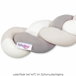 Nestschenschlange geflochten für Kinderbetten 200 cm - Ivory - Beige - Creme - Kollektion 2024