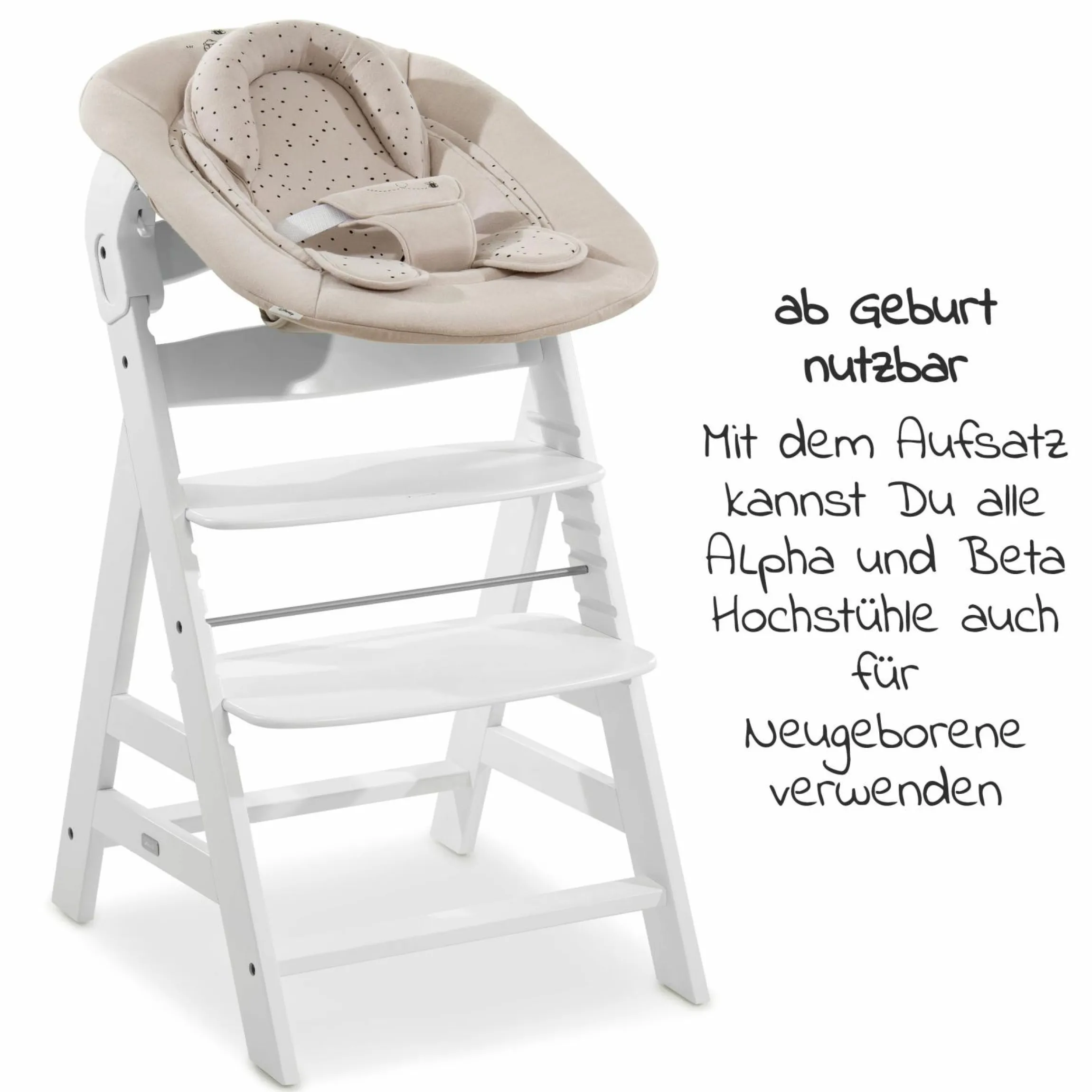 Neugeborenenaufsatz & Wippe für Alpha Hochstuhl Bouncer 2in1 - Disney - Winnie the Pooh Beige