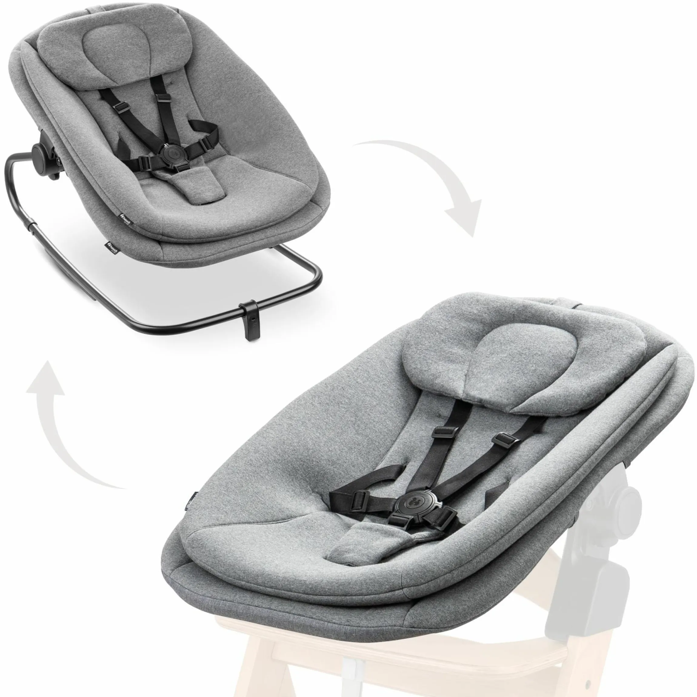 Neugeborenenaufsatz & Wippe Highchair Bouncer für Alpha, Beta & Arketa Hochstuhl - Dark Grey Melange