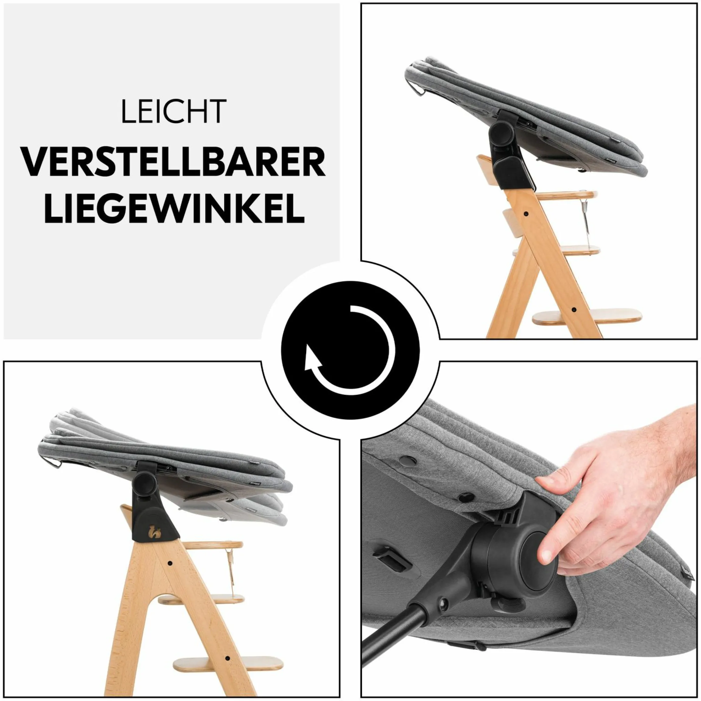 Neugeborenenaufsatz & Wippe Highchair Bouncer für Alpha, Beta & Arketa Hochstuhl - Dark Grey Melange